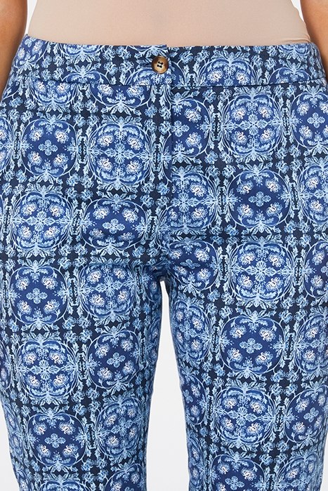 PRINTED SATIN TROUSERS GREEN 6