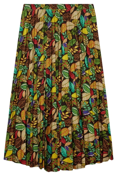 PRINTED JERSEY PLEATED SKIRT GREEN 4