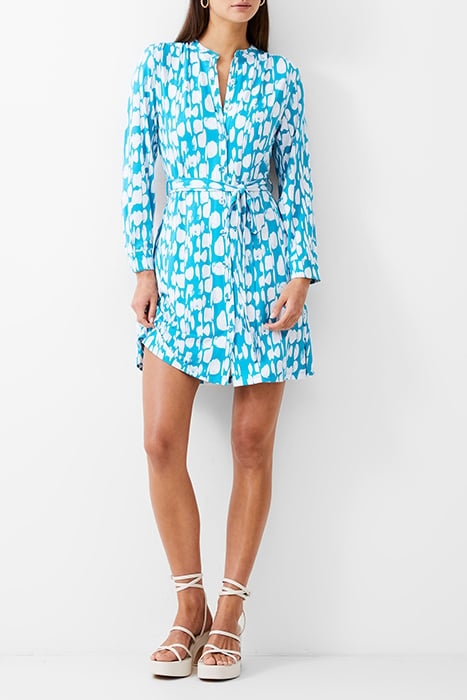 RILEY HENLEY DRESS KNEE PEACOCK/IVORY 2