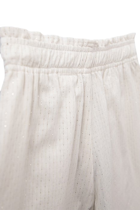 GIRL'S WHITE JACQUARD SHORTS WITH GOLD STRIPES 3