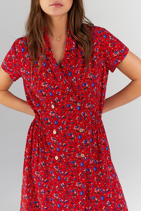 I.CODE CHERRY SUMMER FLOWER PRINT WRAP DRESS 3