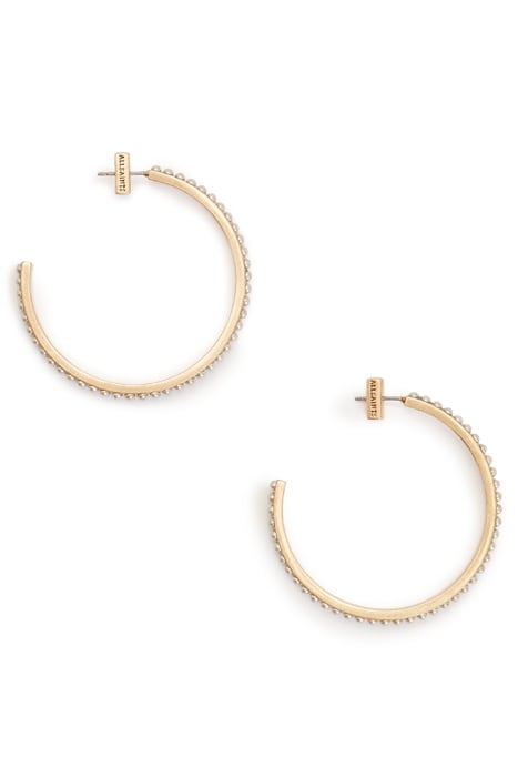 BREA BEAD HOOPS WARM BRASS/WHITE 2