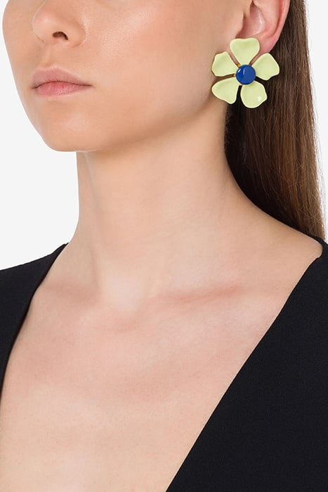 60'S FLOWER EARRINGS GREEN 2