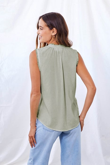 FRAY EDGE SLEEVELESS SOFT ARMY 2