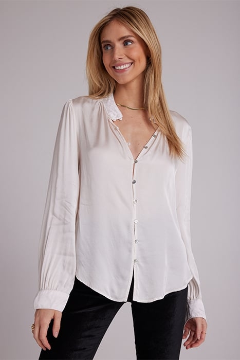 SHIRRED BUTTON SOFT ALABASTER 1