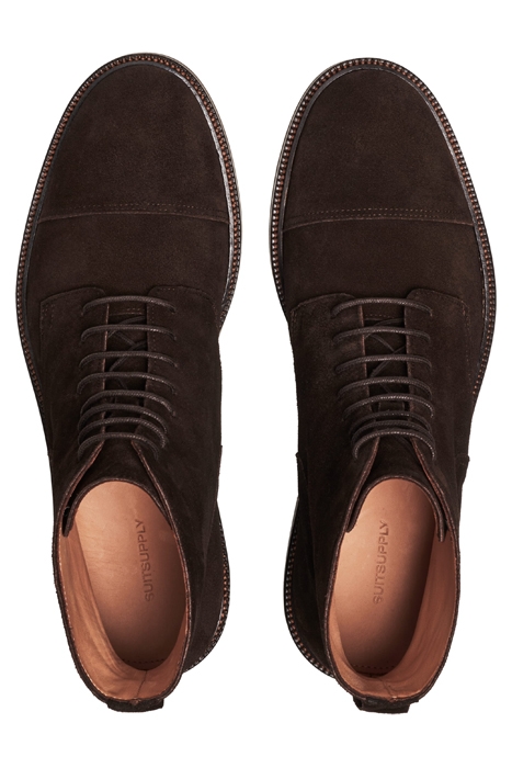 SUEDE-LACEDBOOT-D.BROWN BROWN 6