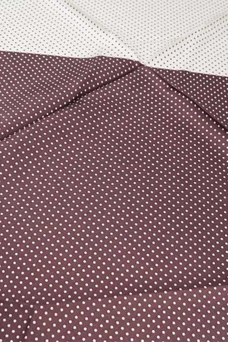 SILK SQUARED SCARF BROWN ECRU DOTS BROWN ECRU 3