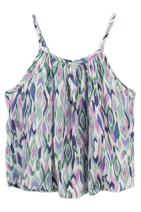 GIRLS’ OFF-WHITE IKAT DIAMOND PRINT TOP 3