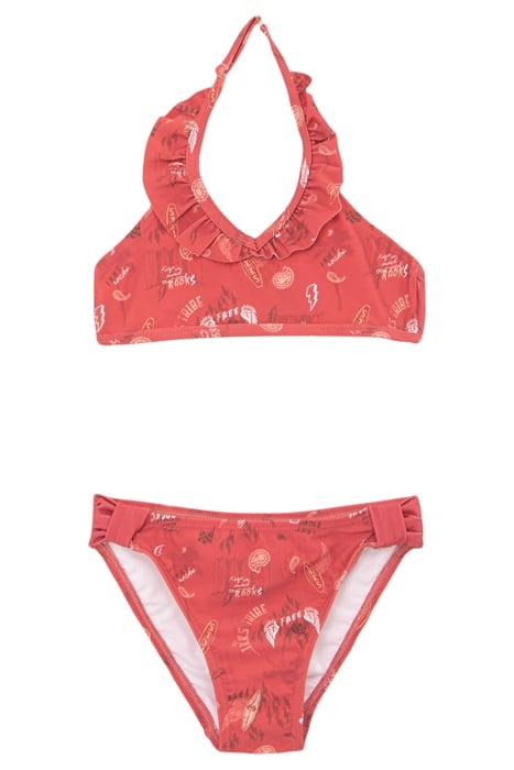 GIRLS’ RED SURF-ROCK PRINT BIKINI 1