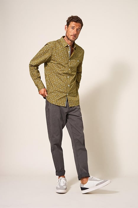 SCATTERED FLOWER PRINTED SHIRT MID GREEN 3