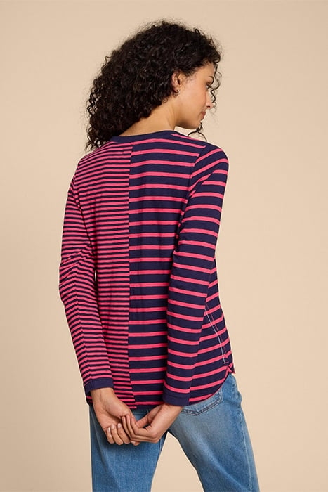 CAIE STRIPE TEE PINK 2