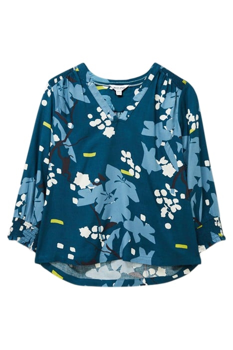 SOPHIE EMBROIDERED SHIRT TEAL 1