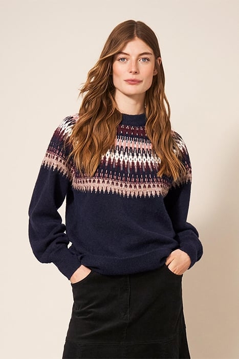 FRANKIE FAIRISLE JUMPER DARK NAVY 1
