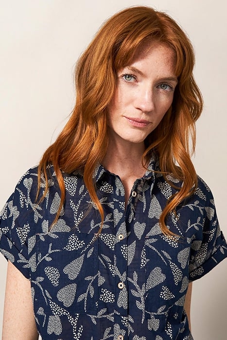ELLA COTTON SHIRT NAVY PRINTED 4