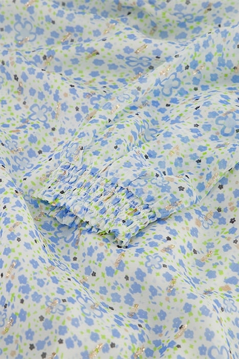 NATASJA FRILL DRESS CREAM WHITE/RIAD BLU 5