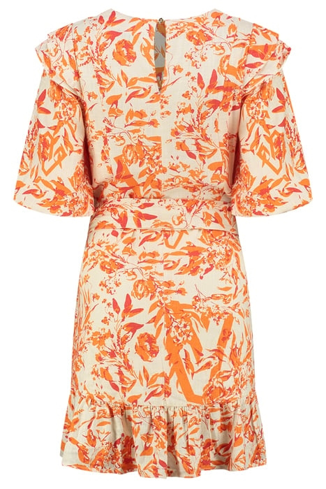 ROSINDA FLOWER DRESS CREAM/SUN ORANGE 2
