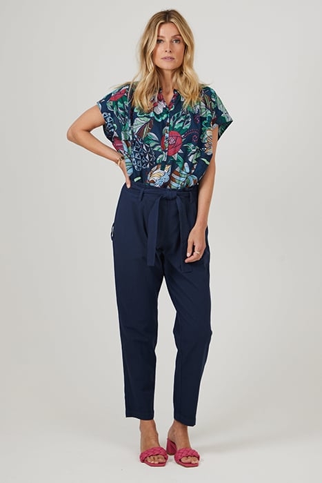 LOOSE BLOUSE MARLY SHORT SLEEVES LEGIAN BLUE WITH STRIPES ST 2