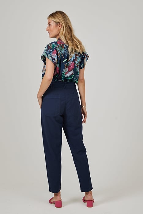 LOOSE BLOUSE MARLY SHORT SLEEVES LEGIAN BLUE WITH STRIPES ST 3