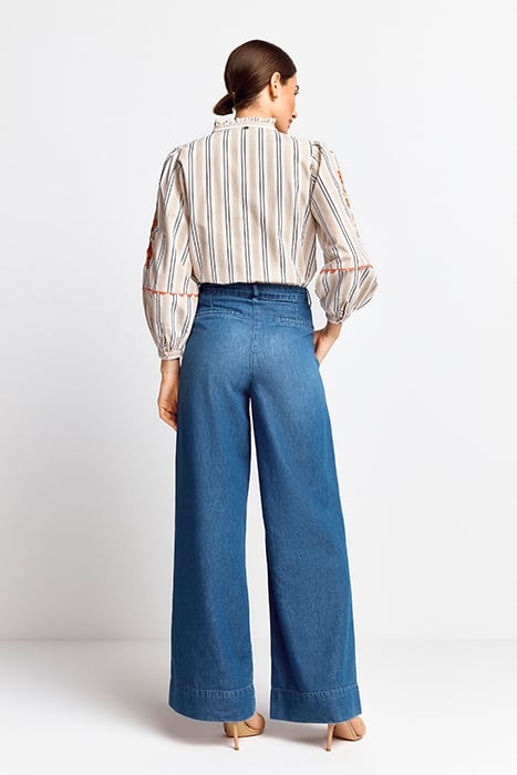 WIDE LEG DENIM PANTS ORGANIC RECYCLED DENIM BLUE 2