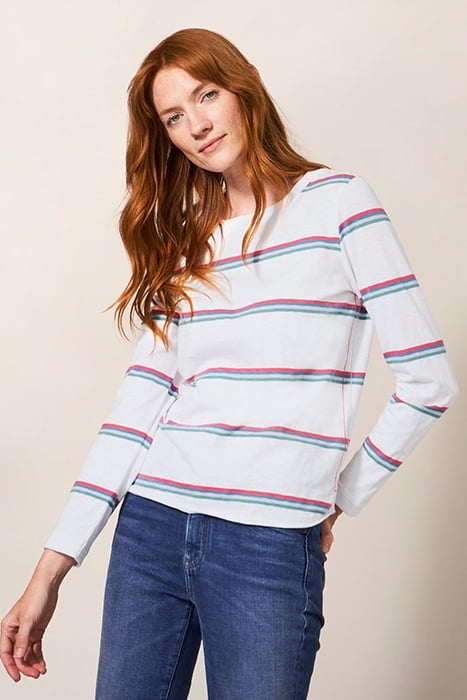 CAIE STRIPE TEE WHITE 1