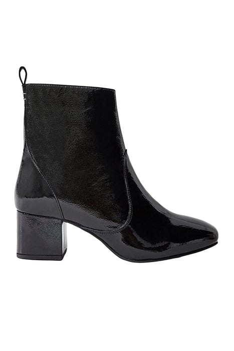 CILLA PATENT MID HEEL BOOT PURE BLACK 1