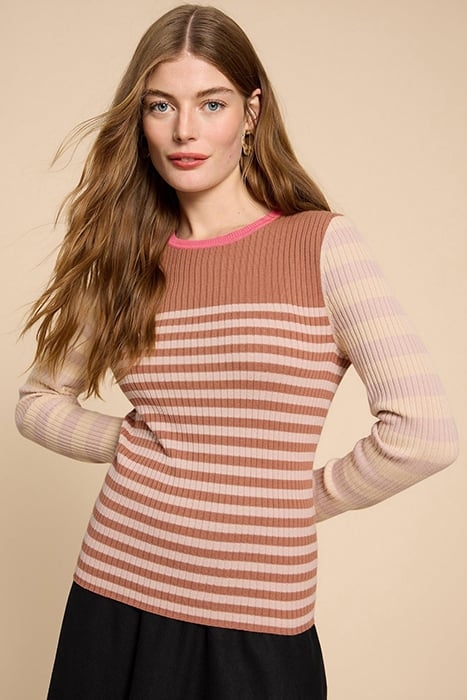 SKINNY RIB JUMPER NATURAL 1