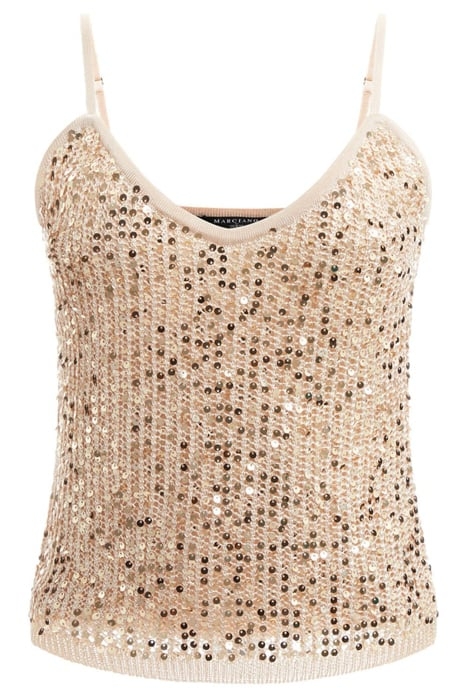 FAY SEQUINS SWEATER TOP WHITE GOLD 5