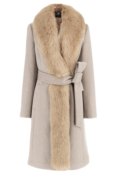 MARTINA COAT CEMENTO FAUX FUR MELANGE 4