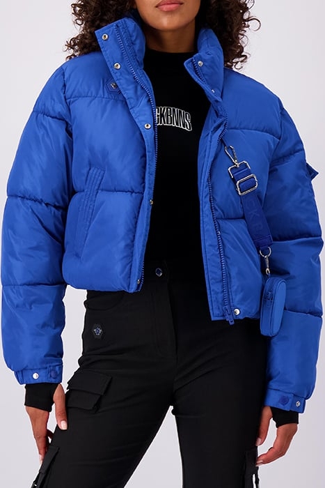 CROPPED BELT JACKET BLUE 1