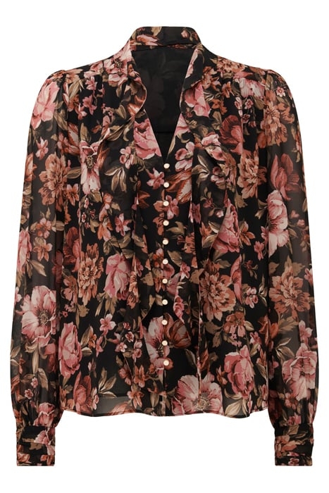 FAWN FRILL TIE BLOUSE BLACK DELPHI FLORAL 4