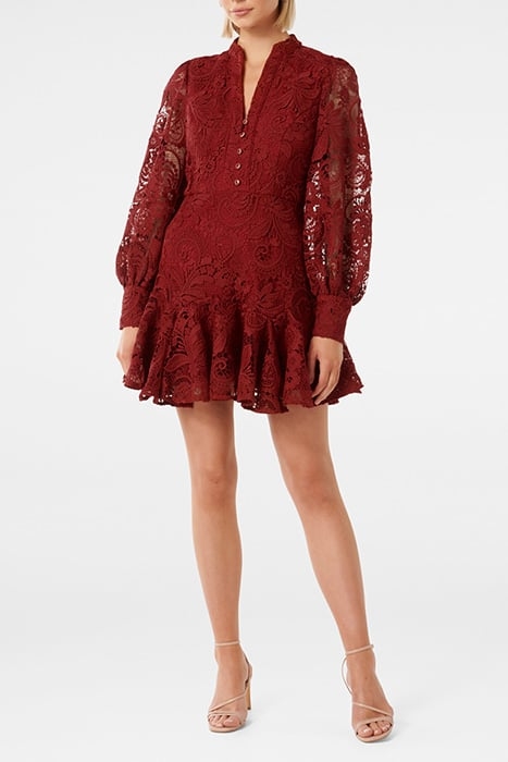 IRIS LACE MINI DRESS RIO RED 3