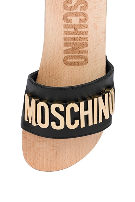 LETTERING LOGO CLOGS SANDALS BLACK 4