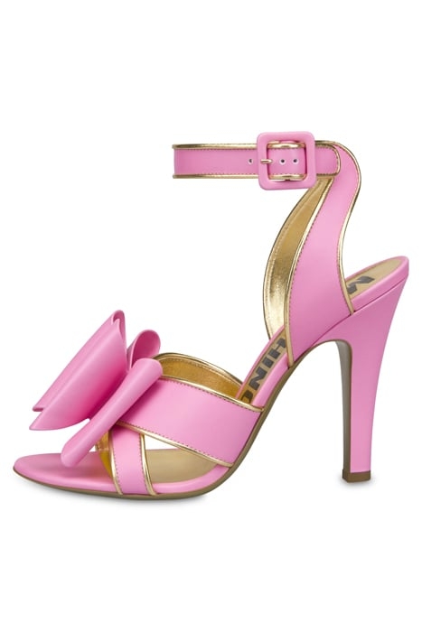 DOUBLE BOW CALFSKIN SANDALS PINK 1