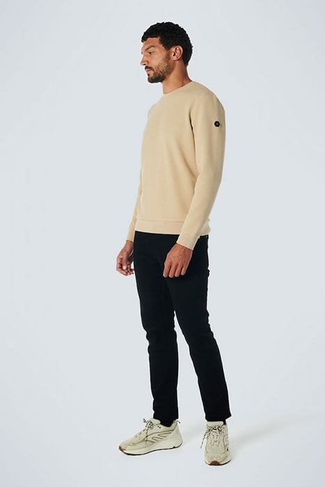 SWEATER CREWNECK DOUBLE LAYER JACQUARD STRETCH STONE 3