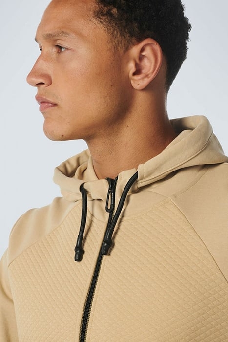 SWEATER HOODED FULL ZIPPER DOUBLE LAYER JACQUARD STRETCH STO 6