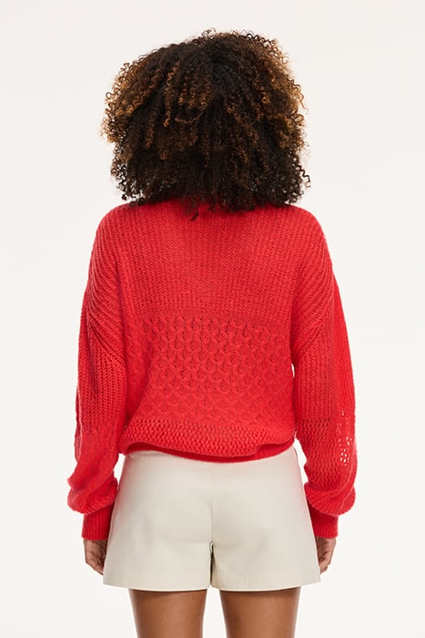 LADIES HAILEY SWEATER SICILIAN RED 2