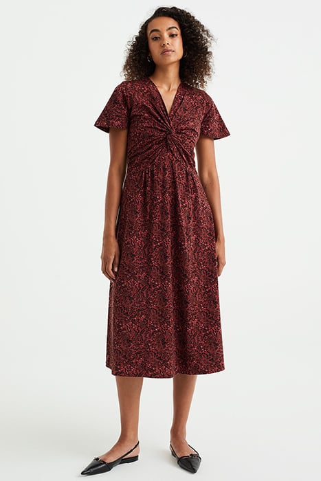 DRESS MID LENGTH BROWN 1