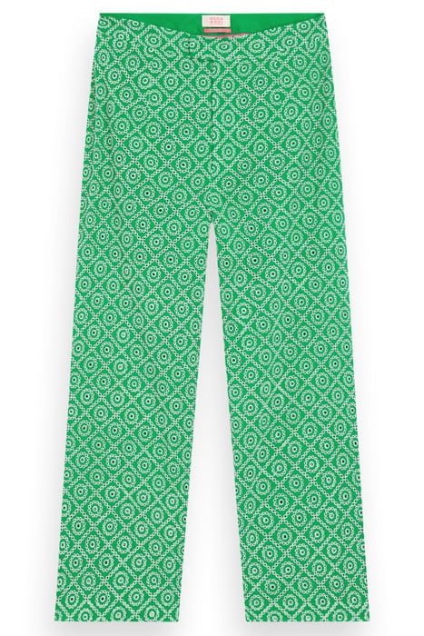 BRODERIE STRAIGHT LEG PANT GREEN BRODERIE ANGLAISE 4