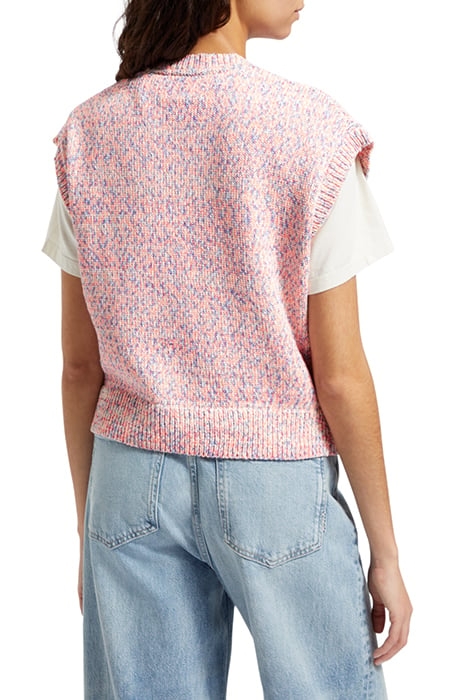 SPACE DYE V NECK KNITTED TANK PINK SPACE DYE 2