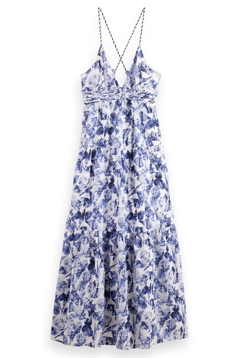 WAISTED MAXI DRESS SHELL BATIK BLUE 3