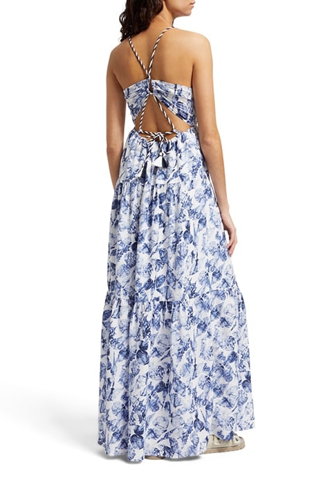 WAISTED MAXI DRESS SHELL BATIK BLUE 2