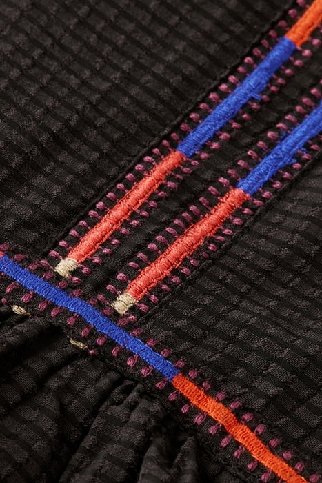 MULTICOLOR EMBROIDERY MAXI DRESS EVENING BLACK 8