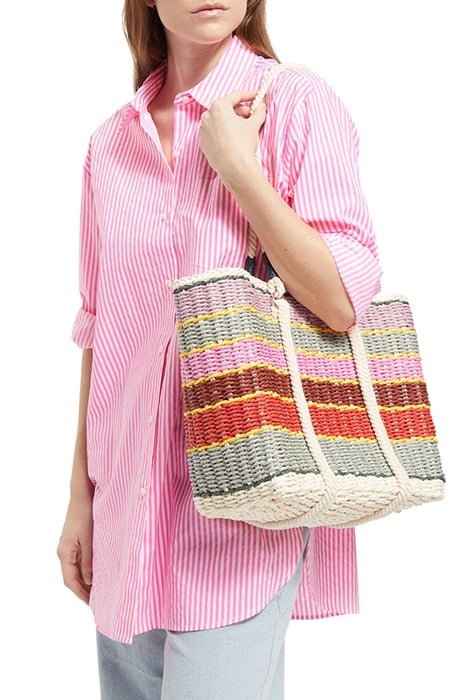 SWIMWEAR COLLECTION - PAPER STRAW SHOPPER BAG SOFT ICE 2