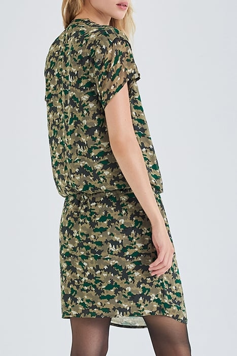 LICHEN DRESS WITH GREEN CAMOUFLAGE PRINT 2
