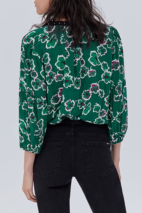 GREEN XL FLORAL PRINT BLOUSE 2
