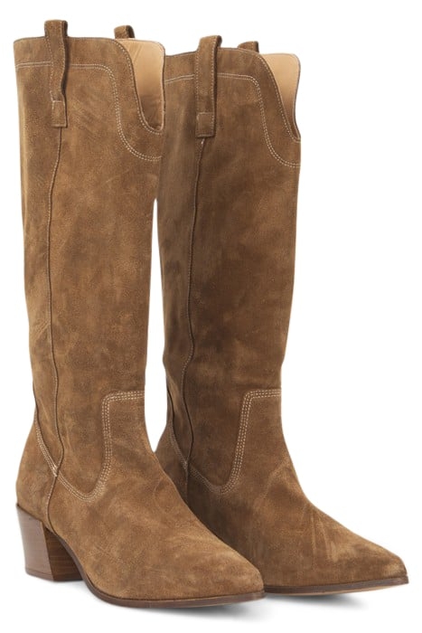COGNAC SUEDE COWBOY-STYLE BOOTS 4