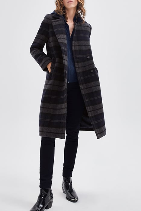 GREY CHECK LONG COAT 2