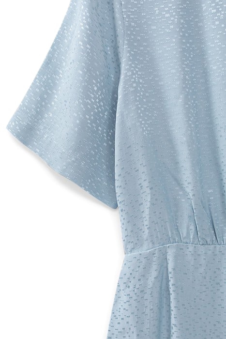 BLUE DECORATIVE GRAPHIC MOTIF JACQUARD DRESS 6