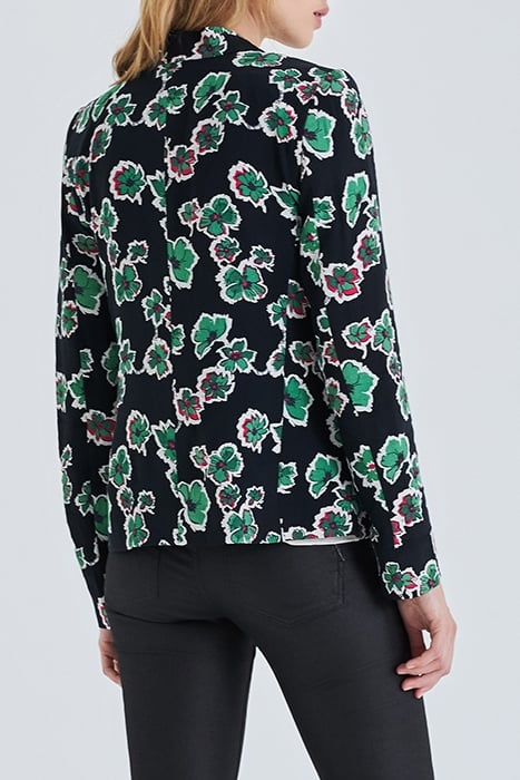 BLACK SUIT JACKET WITH GREEN FLOWERS PRINT 2