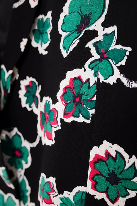 BLACK SUIT JACKET WITH GREEN FLOWERS PRINT 7